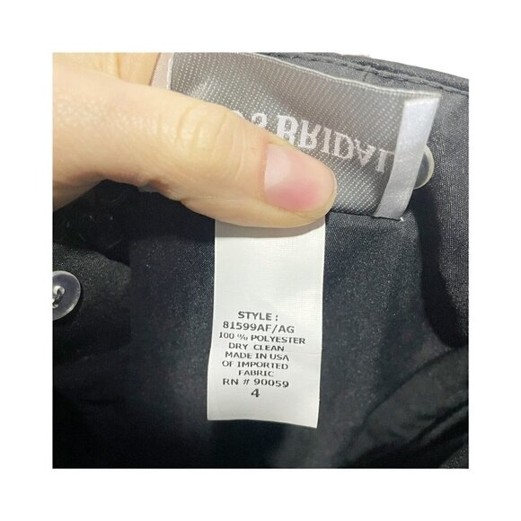 Davids Bridal Bridesmaid Prom Dress Gown Sz 4 Black Strapless Satin A-line - Picture 5 of 6